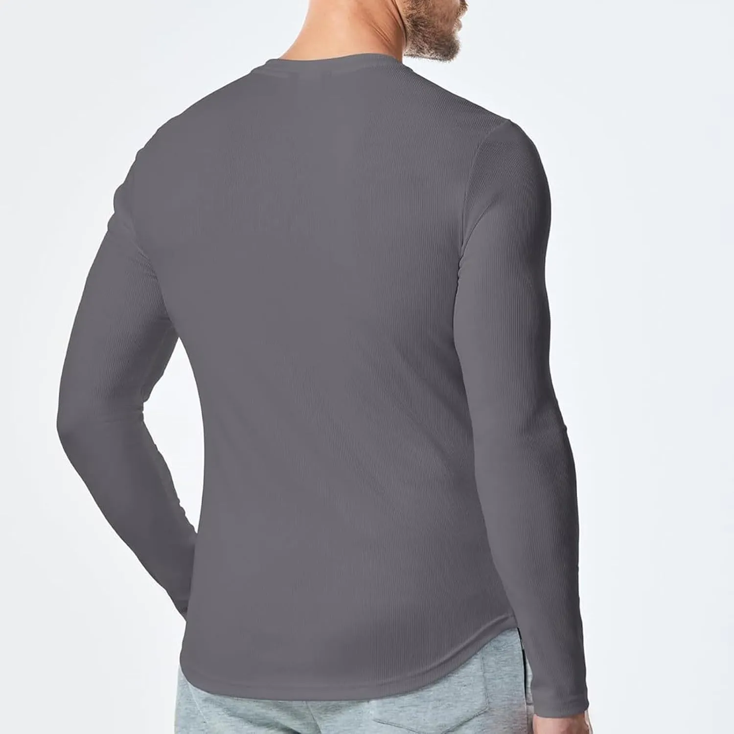 Men's Long Sleeve V-Neck T-Shirt, Soft Cotton, Slim Fit, Casual Wear, Burgundy, Stylish and Comfortable Design