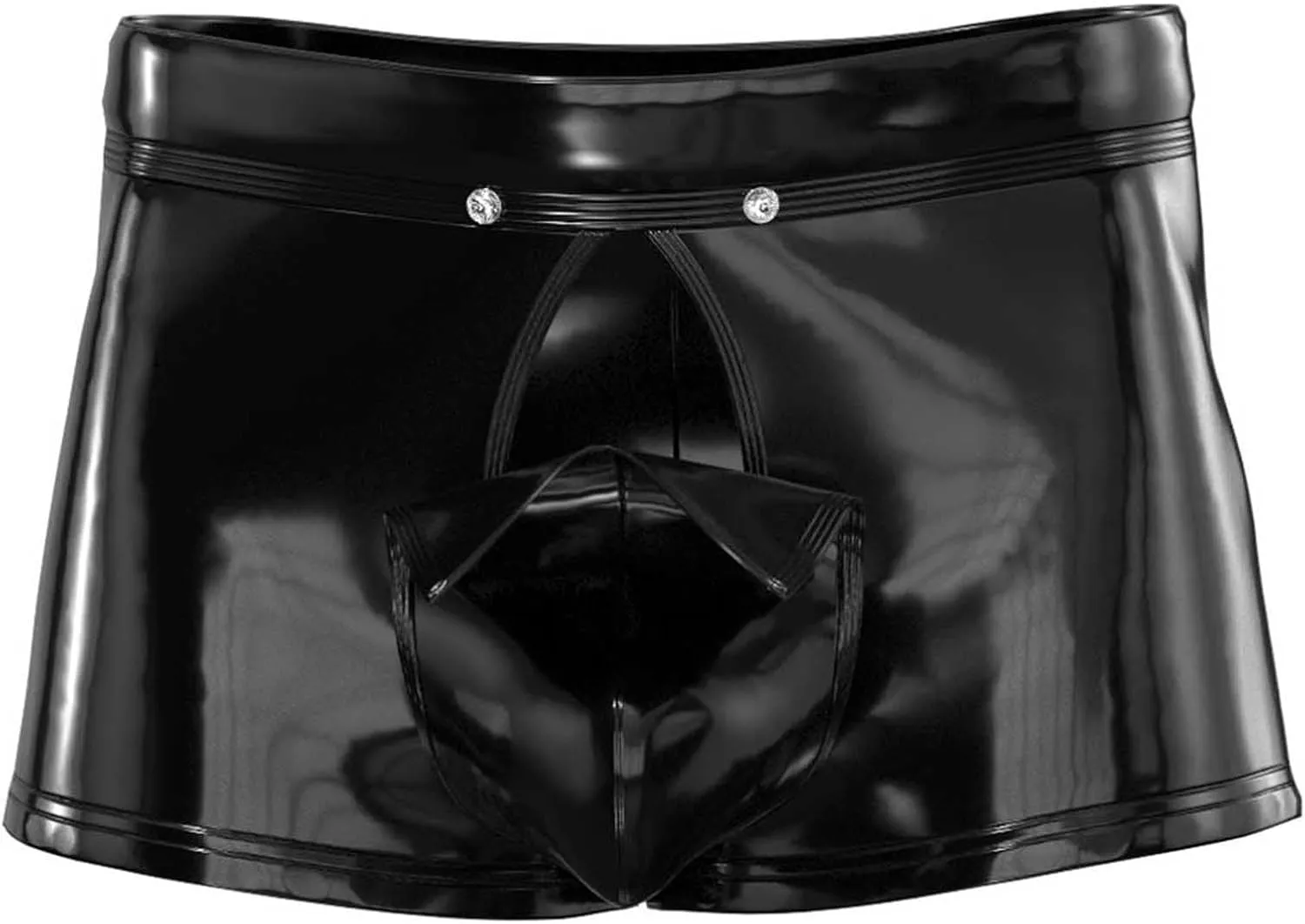 Men's Shiny Leather Boxer Briefs Metallic Underwear Sexy Bulge Pouch Trunks Wet Look Party Club Hot Pants
