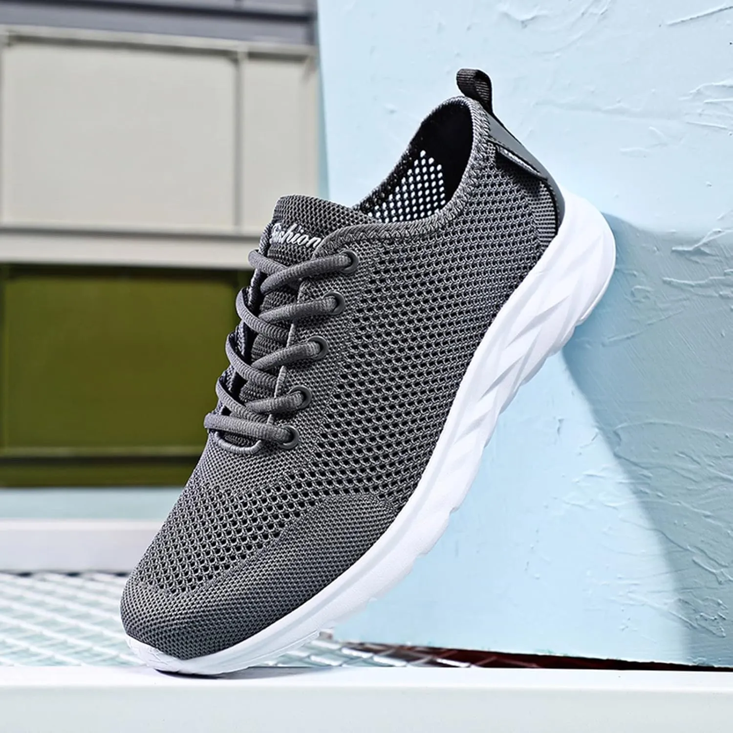 Mens Ultra Breathable Shoes with Water Friendly Quick-Dry Mesh,Summer Non-Slip Wading Shoe Daily Work Walking Shoe with Arch Support Casual Lightweight Durable Fitness Sneaker
