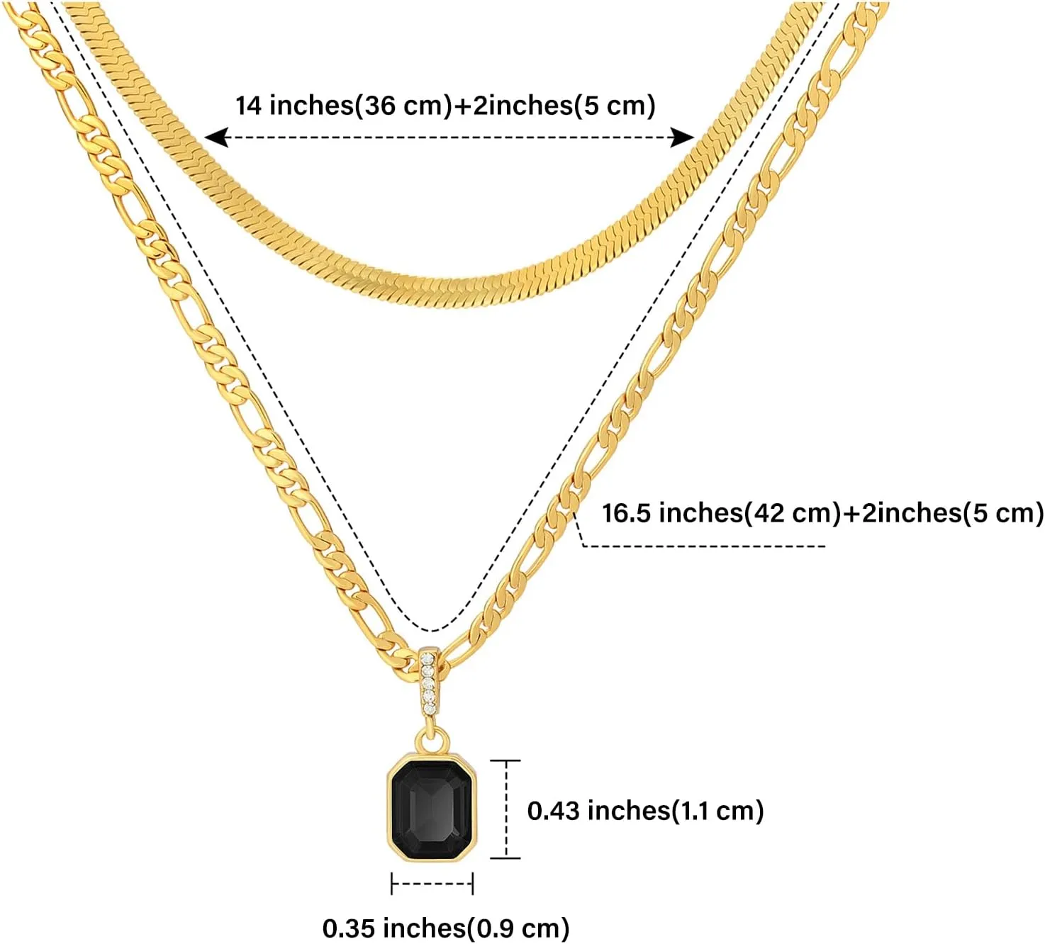 Mesovor Gold Crystal Layered Necklaces for Women Trendy, 18K Gold Plated Statement Crystal Pendant Necklace | Birthstone Necklace Jewelry Gifts