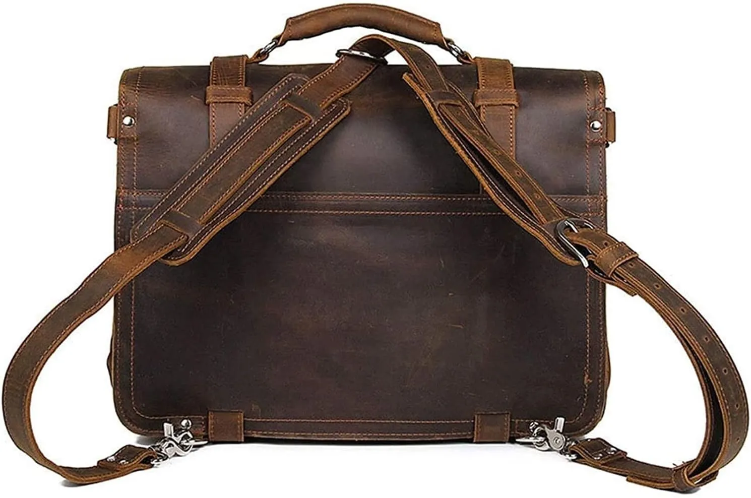 Messenger Bag, Genuine Leather Men's Briefcases 15.6" Laptop Bag Office Bags for Men Document Business Shoulder Messenger Bag