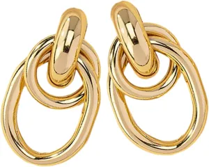 Minimalist Circle Earrings for Women Alloy Drop Hoop Earrings Fashion Jewelry