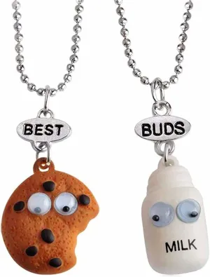 MJartoria Best Friend Necklaces Friendship BFF Necklaces for 2 Cute Milk and Cookie Birthday Gifts