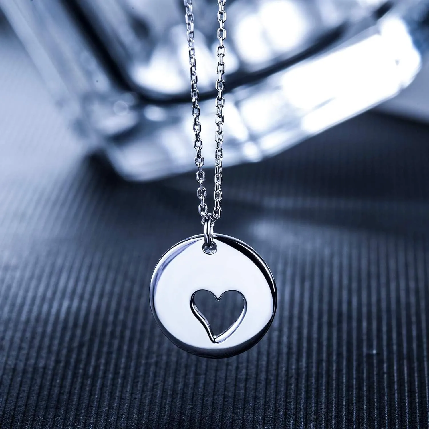 Mother Daughter Jewelry Sets for Two, Cutout Heart Necklaces, 2 Sterling Silver Necklaces