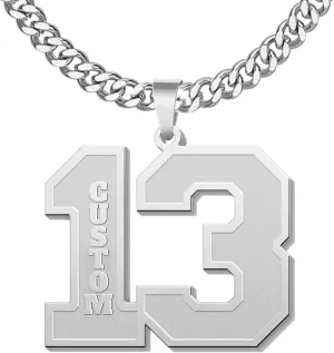 MOTICIUS Football Number Necklaces Personalized Name Necklaces Custom Number Necklaces for Mens 00-99 Number Chains for Athletes Customized Jersey Sport Number Necklaces for Football Baseball