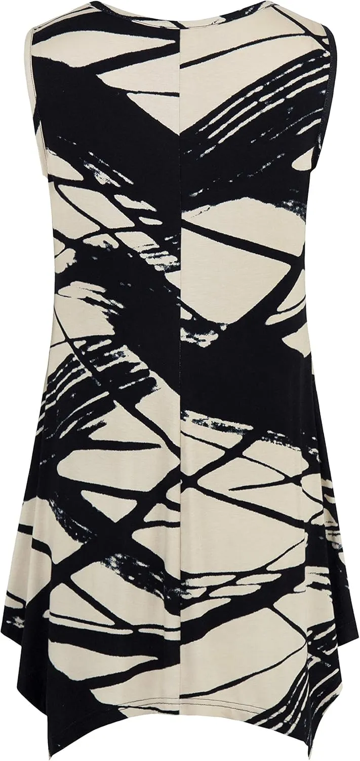 Nandashe Womens Summer Floral Tunic Tank Tops Casual Loose Sleeveless Dressy Blouses