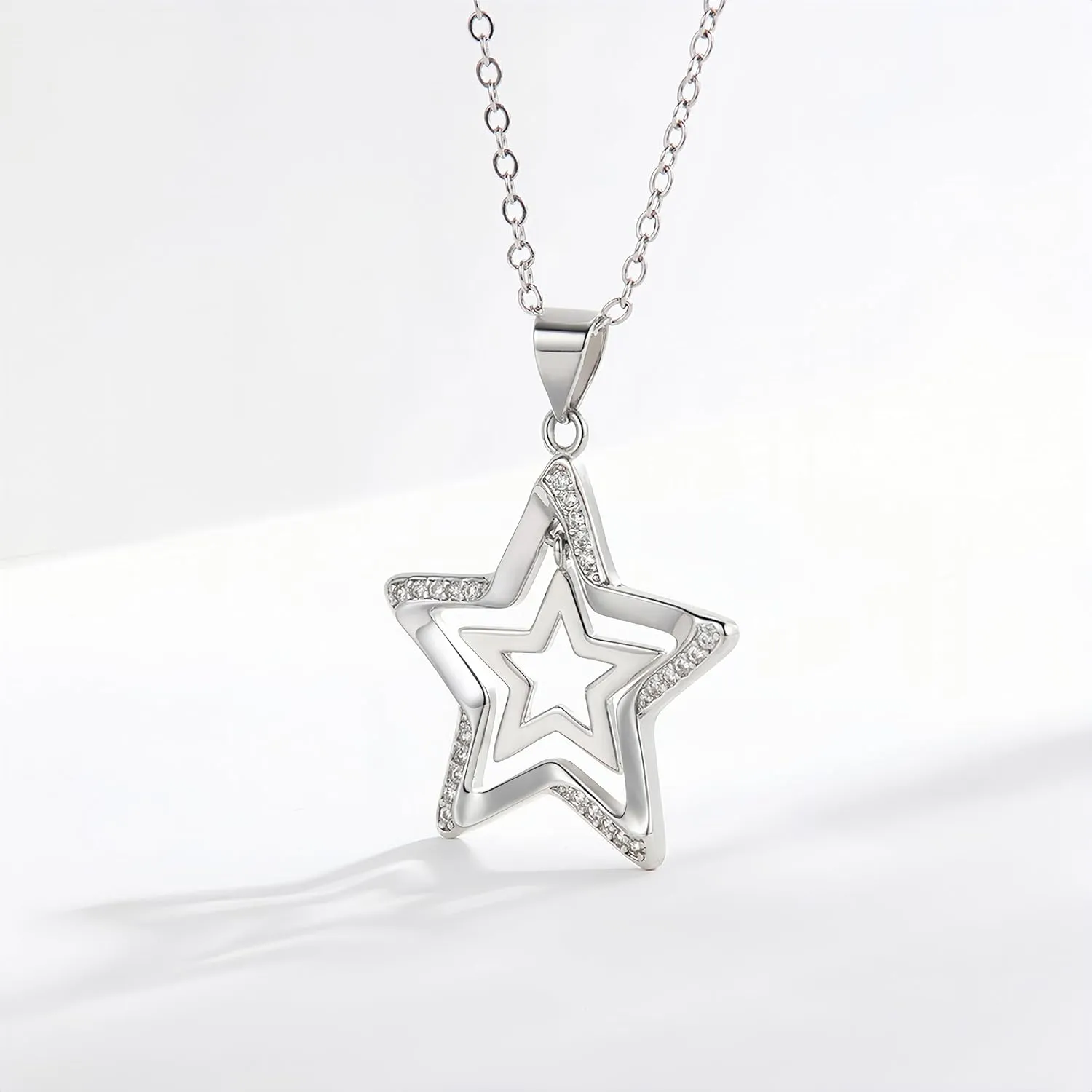 Necklace for Women Silver Star Necklaces,Butterfly,Circle,Onyx Necklaces And Rings,Hypoallergenic Necklaces Jewelry Birthday Christmas Gift for Women