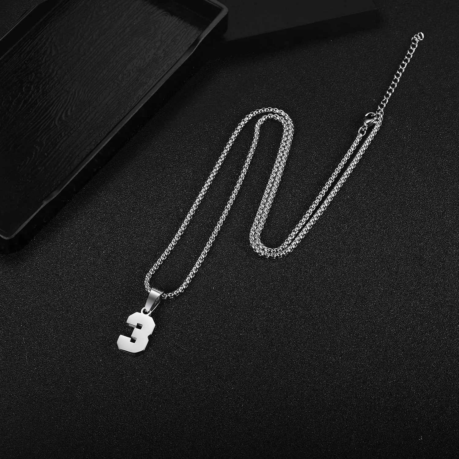 Number Necklaces Personalized Necklaces 18K Gold Plated Initial Number Pendant Stainless Steel Chain Sports Necklaces for Men Women
