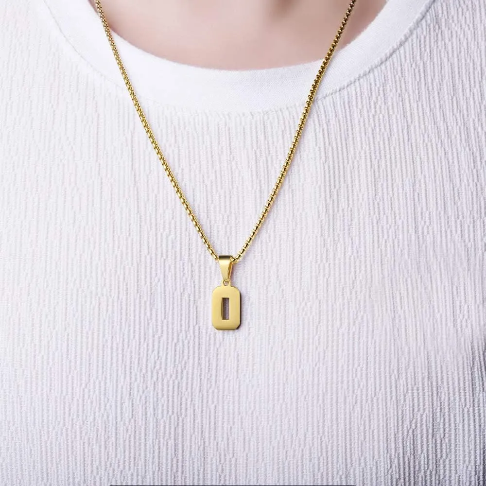 Number Necklaces Personalized Necklaces 18K Gold Plated Initial Number Pendant Stainless Steel Chain Sports Necklaces for Men Women