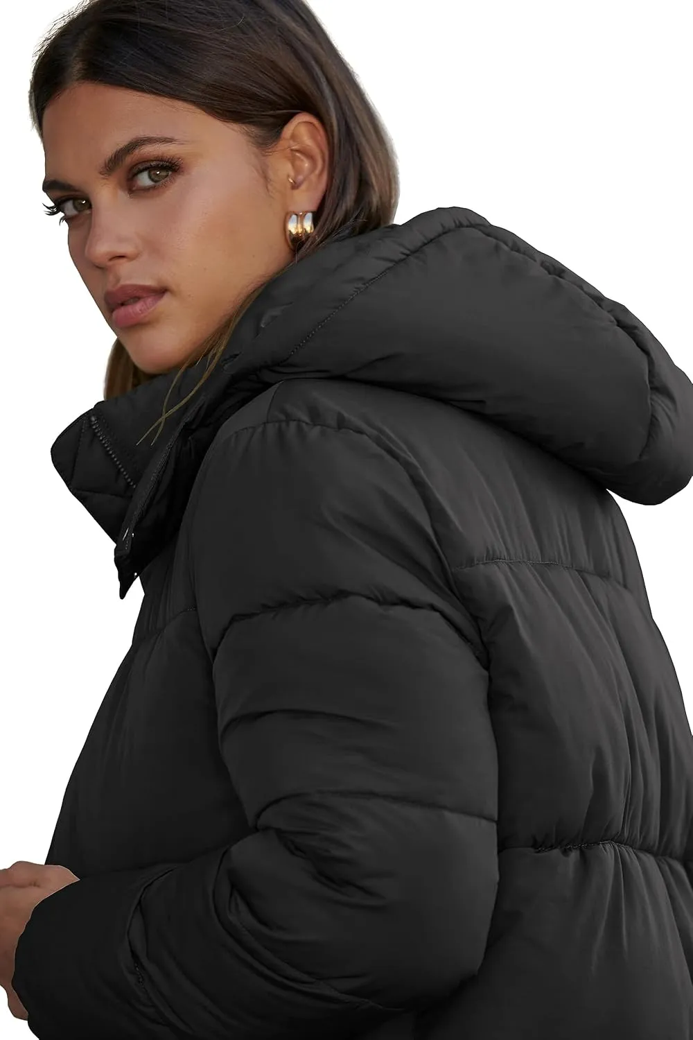 NUTEXROL Women's Maxi Length Puffer Parka Jackets Thickened Hooded Down Quilted Coats