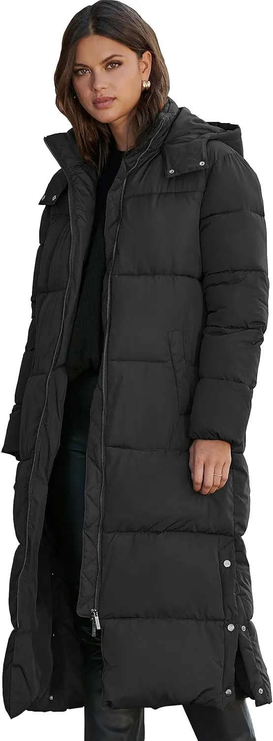 NUTEXROL Women's Maxi Length Puffer Parka Jackets Thickened Hooded Down Quilted Coats
