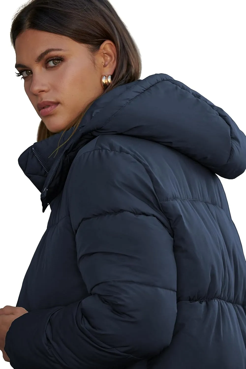 NUTEXROL Women's Maxi Length Puffer Parka Jackets Thickened Hooded Down Quilted Coats
