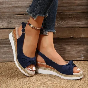 Orthopedic Platform Wedge Sandals for Women Dressy Summer 2025 Open Toe Ankle Strap Espadrilles Casual Strappy Slip on Beach Boho Sandal Comfortable