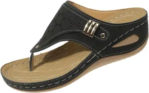 Orthopedic Sandals for Women Breathable Mesh Hollow Sports Sandals Casual Comfort Open Toe Wedge Sandal Orthopedic Flip-Flops Summer Beach Vacation Sandal Non Slip Arch Support Shoes