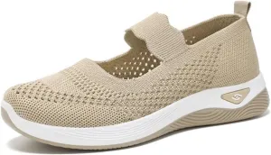 Orthopedic Shoes for Women Walking Shoes Comfortable Breathable Knit Slip On Sneakers Soft Orthopedic Slip-On Indoor Outdoor Casual Shoe Lightweight Wide Width Soft Sole Arch Support Non-Slip Shoe