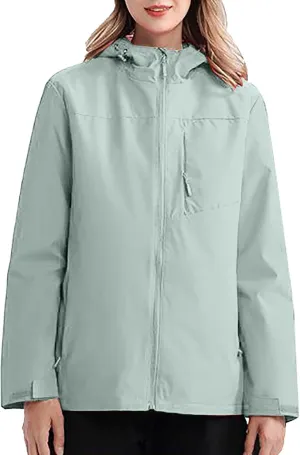 Outdoor Jacket Women Windproof Mountaineering Travel Jacket Plus Size Hardshell Lightweight Hooded Windbreaker Coats