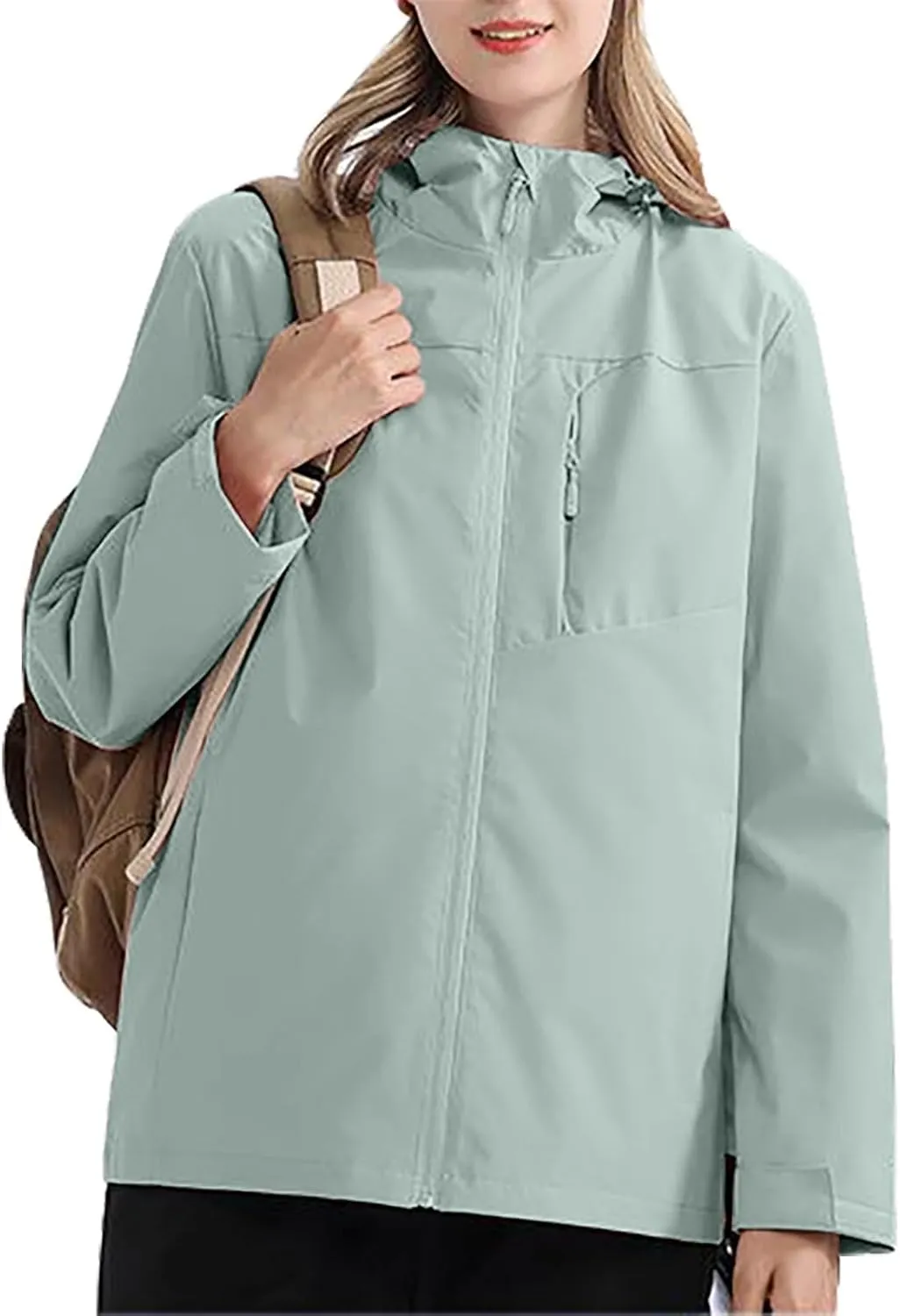 Outdoor Jacket Women Windproof Mountaineering Travel Jacket Plus Size Hardshell Lightweight Hooded Windbreaker Coats