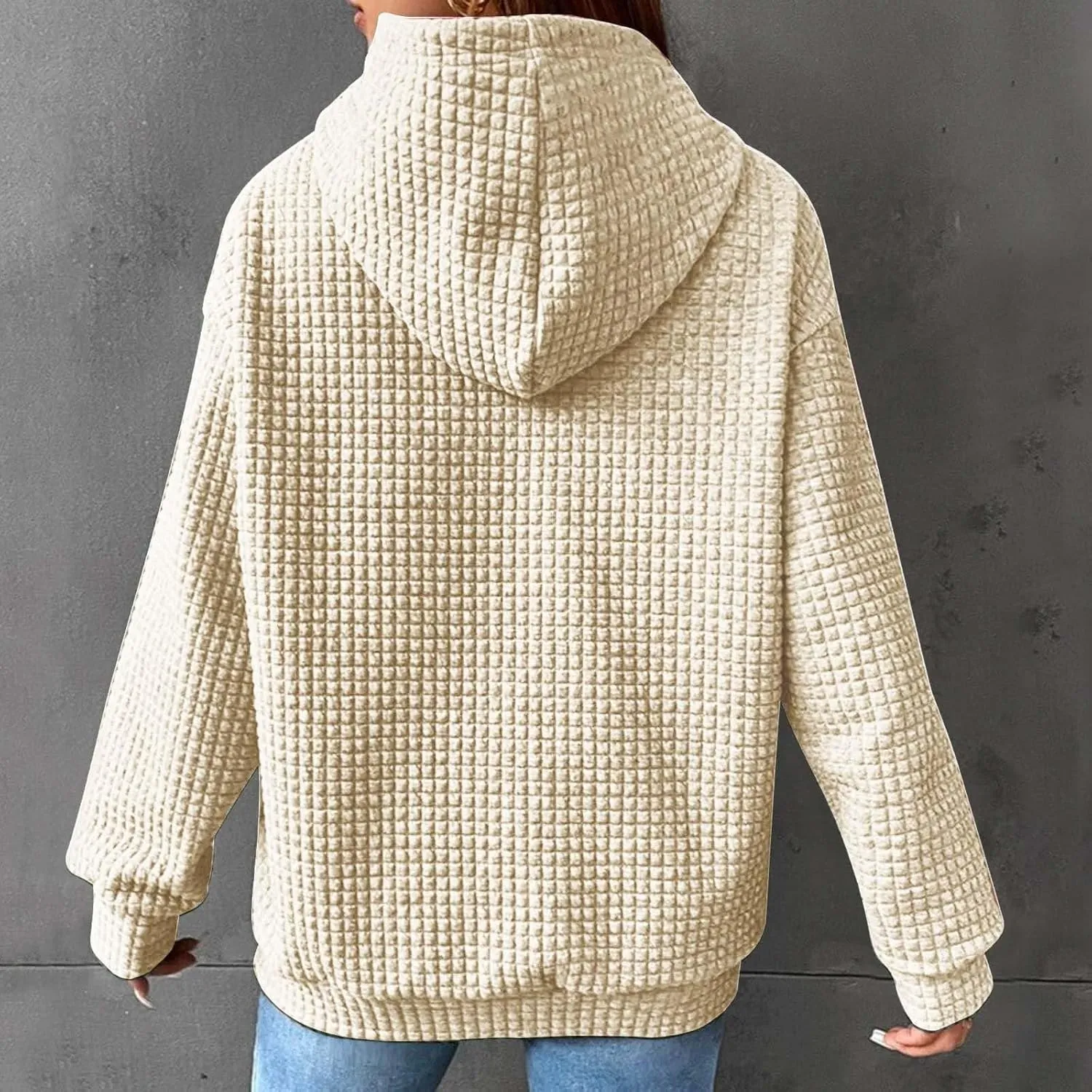 Oversized Hoodies For Women Waffle Knit Sweatshirts Winter Tops Pullover Sweaters With Pockets