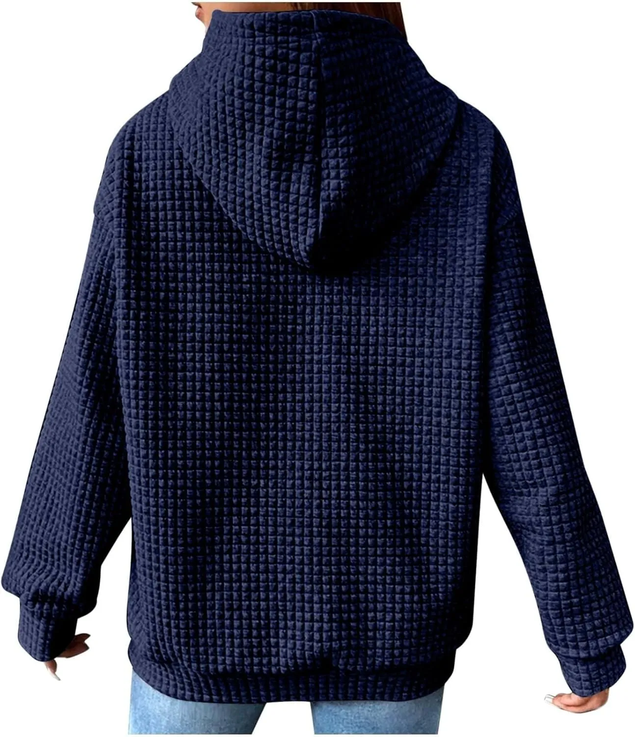 Oversized Hoodies For Women Waffle Knit Sweatshirts Winter Tops Pullover Sweaters With Pockets