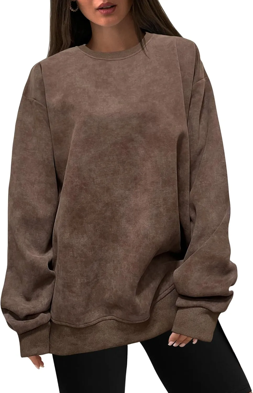 Oversized Sweatshirt for Women Fashion: CrewNeck Causal Basic Fall Clothes Tops Loose Fit Pullove