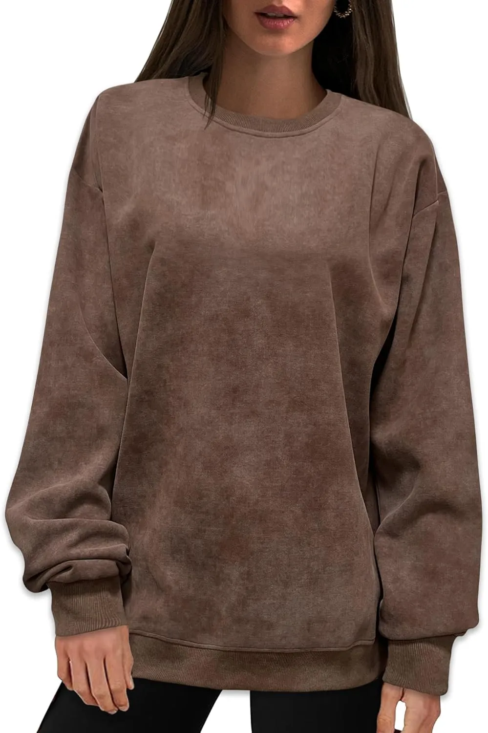Oversized Sweatshirt for Women Fashion: CrewNeck Causal Basic Fall Clothes Tops Loose Fit Pullove