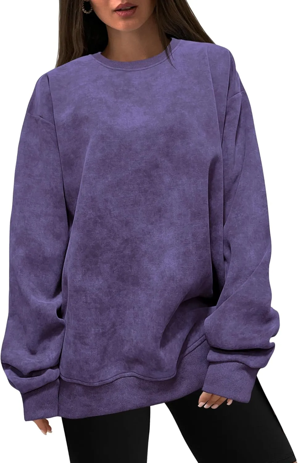Oversized Sweatshirt for Women Fashion: CrewNeck Causal Basic Fall Clothes Tops Loose Fit Pullove