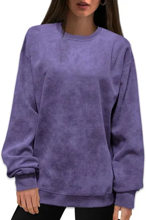 Oversized Sweatshirt for Women Fashion: CrewNeck Causal Basic Fall Clothes Tops Loose Fit Pullove