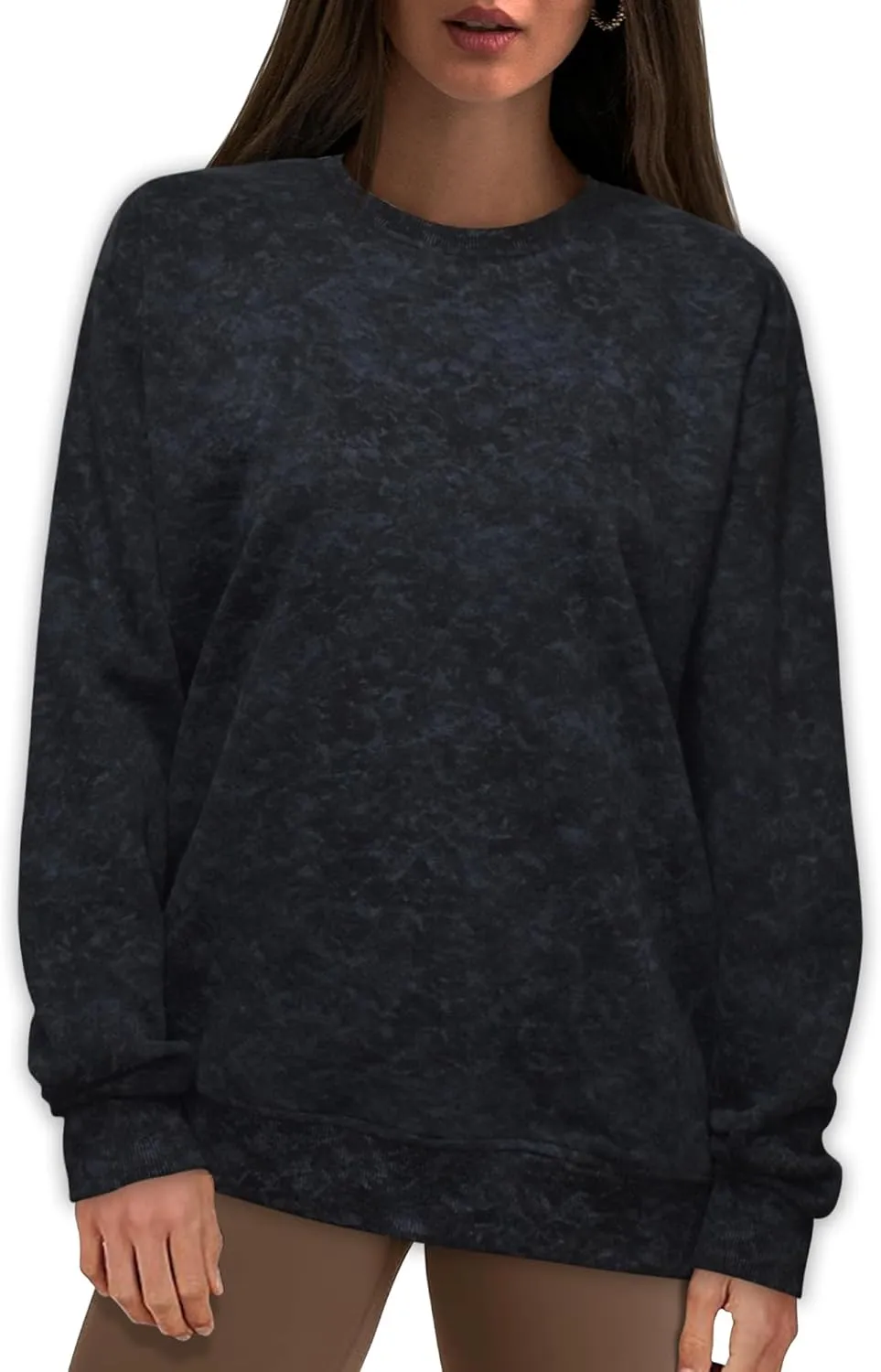 Oversized Sweatshirt for Women Fashion: CrewNeck Causal Basic Fall Clothes Tops Loose Fit Pullove
