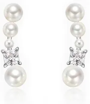 Pearl Earrings Dangle for Women Stud Earring 14K Gold Plated Gold/Silver Dainty Hypoallergenic Earrings Jewelry(ST-1031)