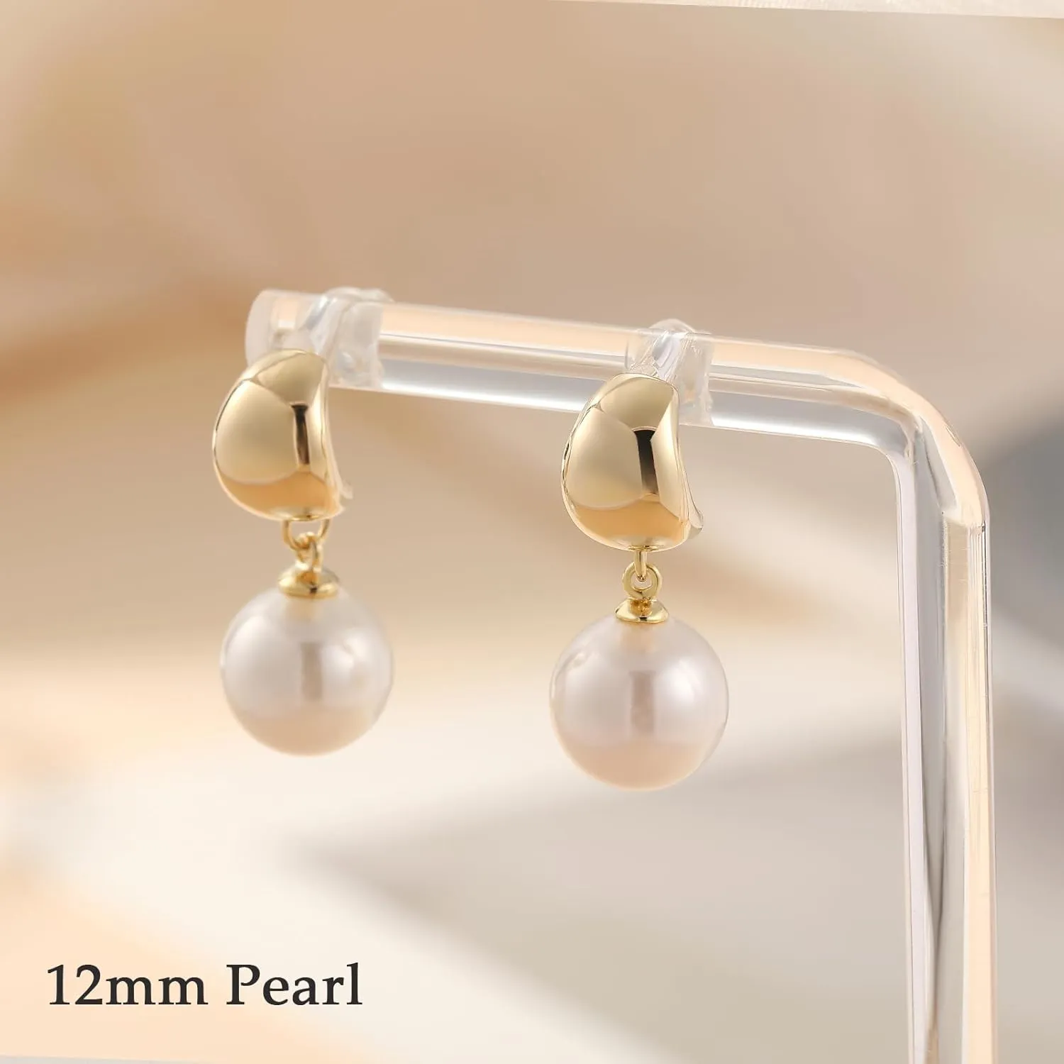 Pearl Earrings for Women Cute Bow Pearl Drop Earrings Elegant Hypoallergenic Gold Jewelry for Women