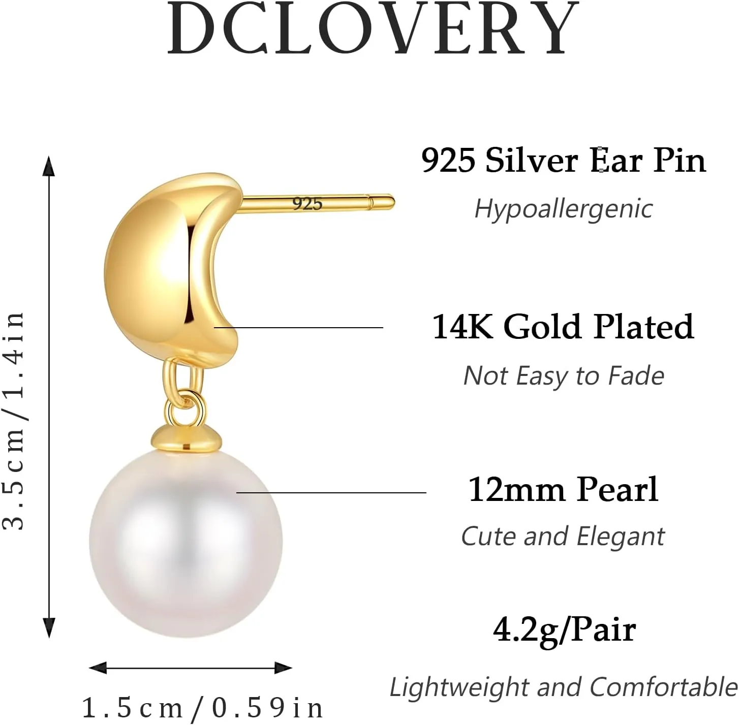 Pearl Earrings for Women Cute Bow Pearl Drop Earrings Elegant Hypoallergenic Gold Jewelry for Women