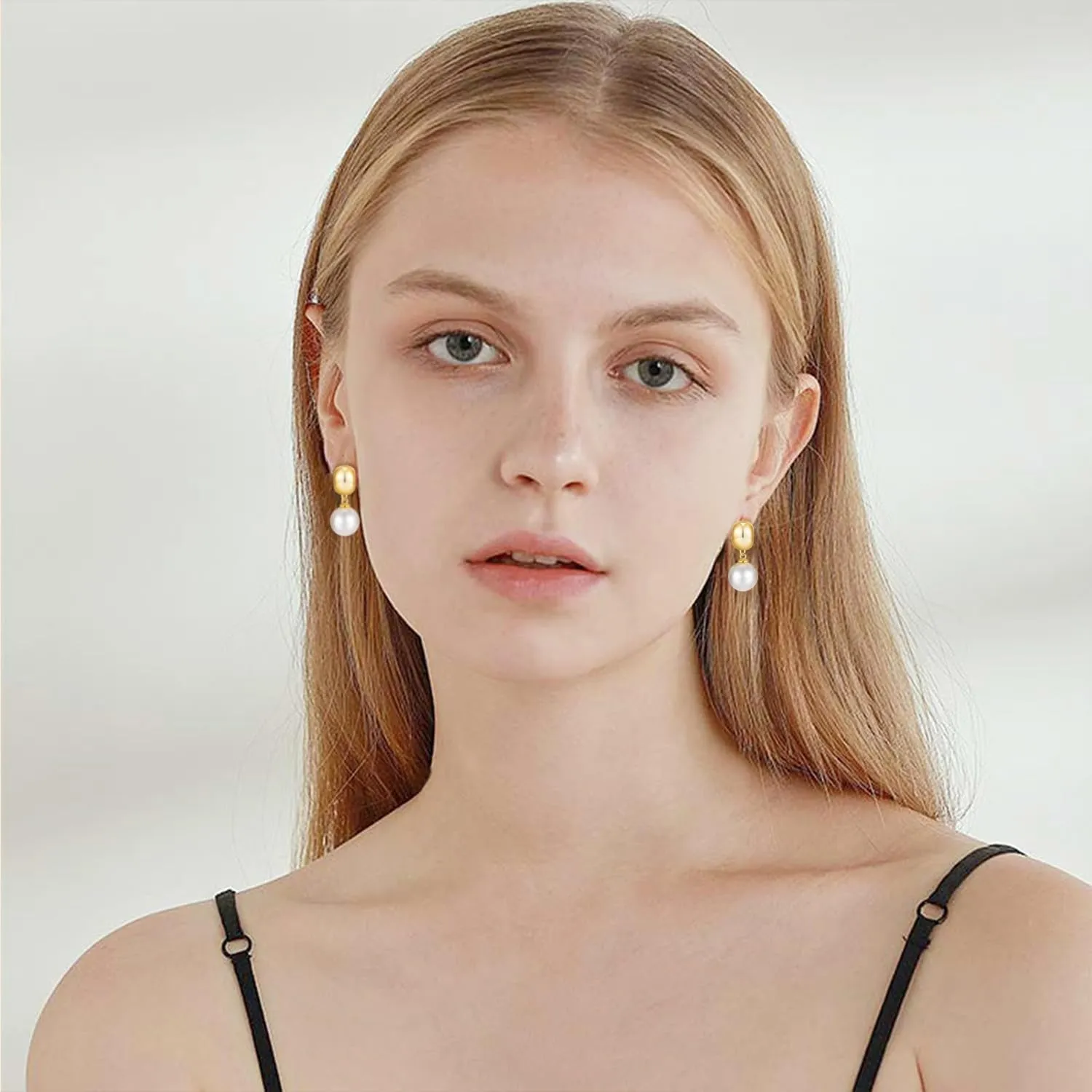 Pearl Earrings for Women Cute Bow Pearl Drop Earrings Elegant Hypoallergenic Gold Jewelry for Women