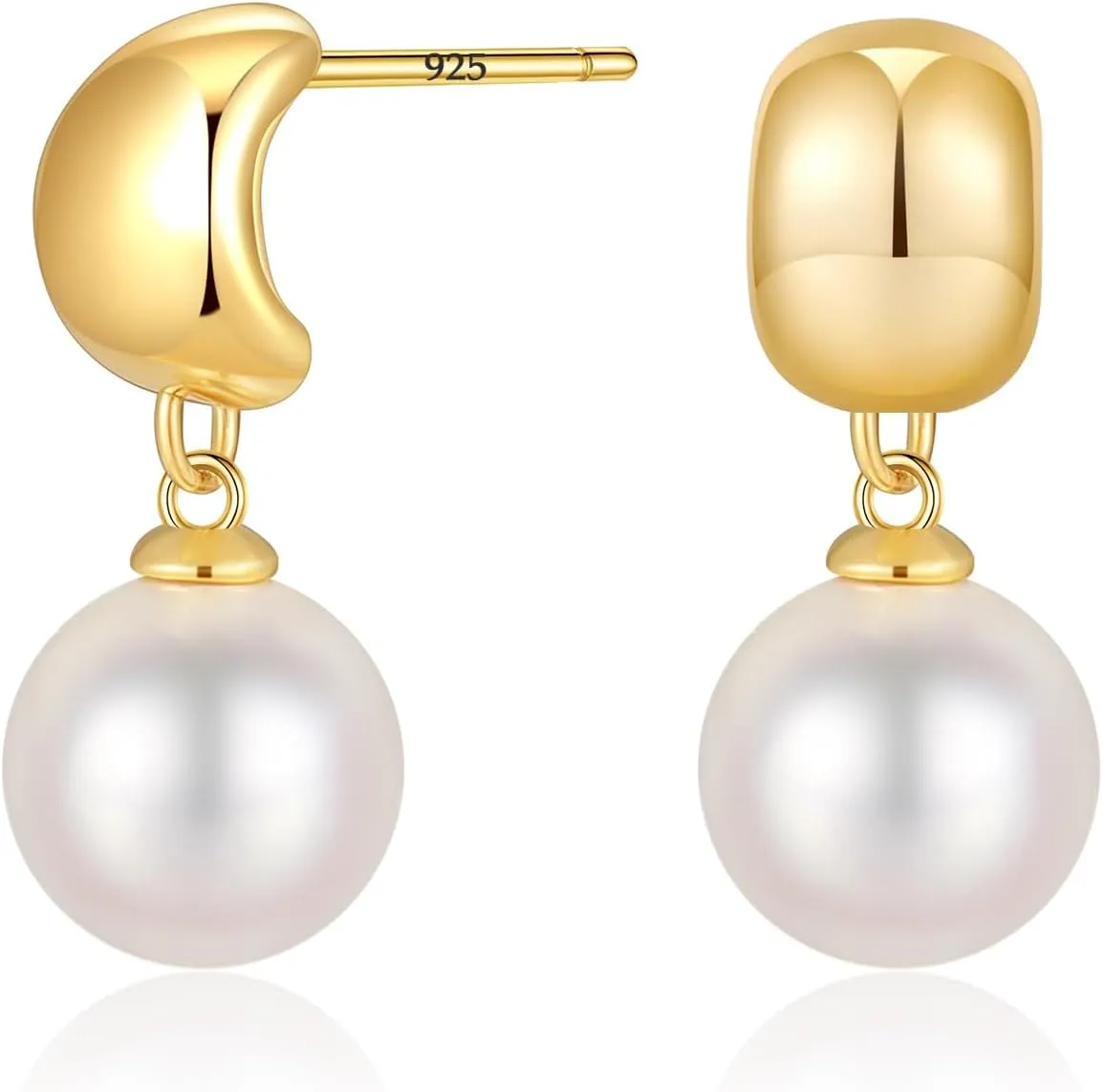 Pearl Earrings for Women Cute Bow Pearl Drop Earrings Elegant Hypoallergenic Gold Jewelry for Women