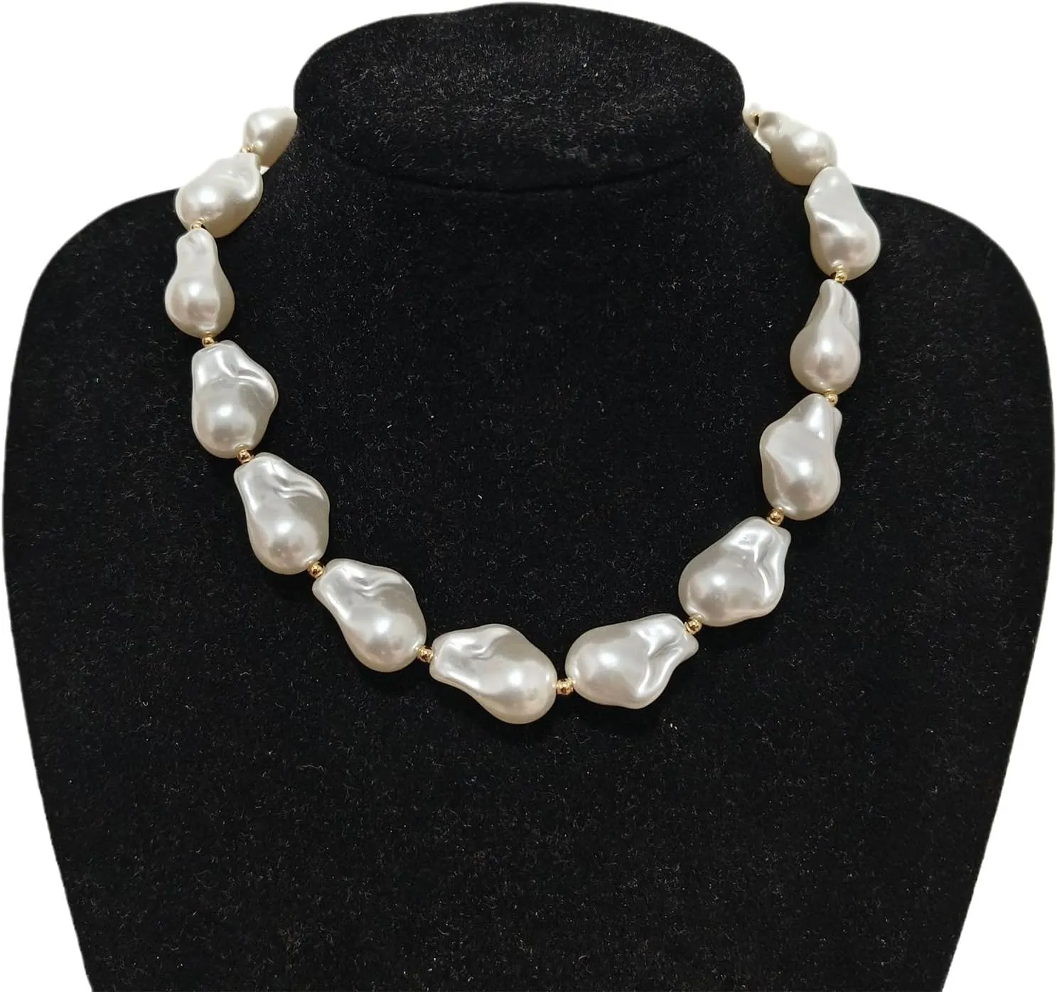 Pearl Necklaces for Women Baroque Chunky Pearl Necklaces Dainty Pearl Dangle Necklaces Vintage Pearl Charm Choker Necklaces Birthday Wedding Jewelry