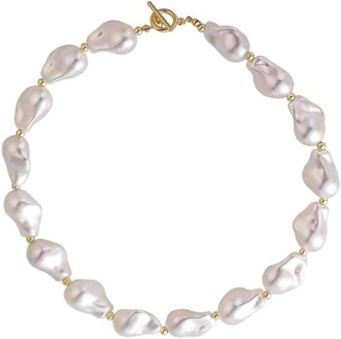 Pearl Necklaces for Women Baroque Chunky Pearl Necklaces Dainty Pearl Dangle Necklaces Vintage Pearl Charm Choker Necklaces Birthday Wedding Jewelry
