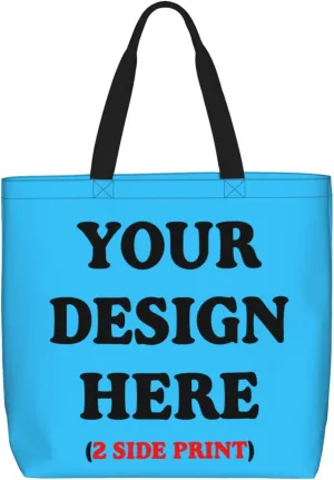 Personalized Custom Tote Bag For Travel, Business, Shopping - Add Your Design - Shoulder Bag For Women