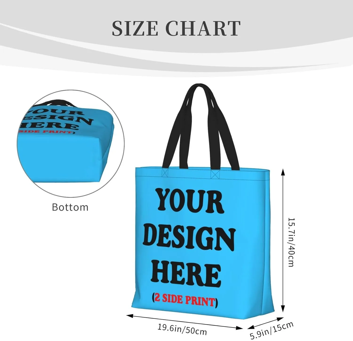 Personalized Custom Tote Bag For Travel, Business, Shopping - Add Your Design - Shoulder Bag For Women