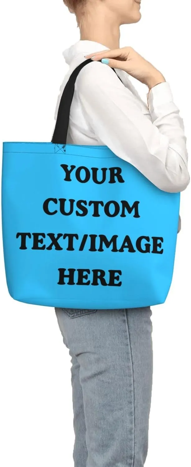 Personalized Custom Tote Bag For Travel, Business, Shopping - Add Your Design - Shoulder Bag For Women