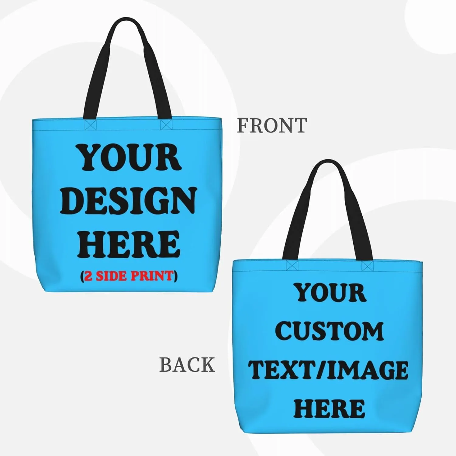 Personalized Custom Tote Bag For Travel, Business, Shopping - Add Your Design - Shoulder Bag For Women