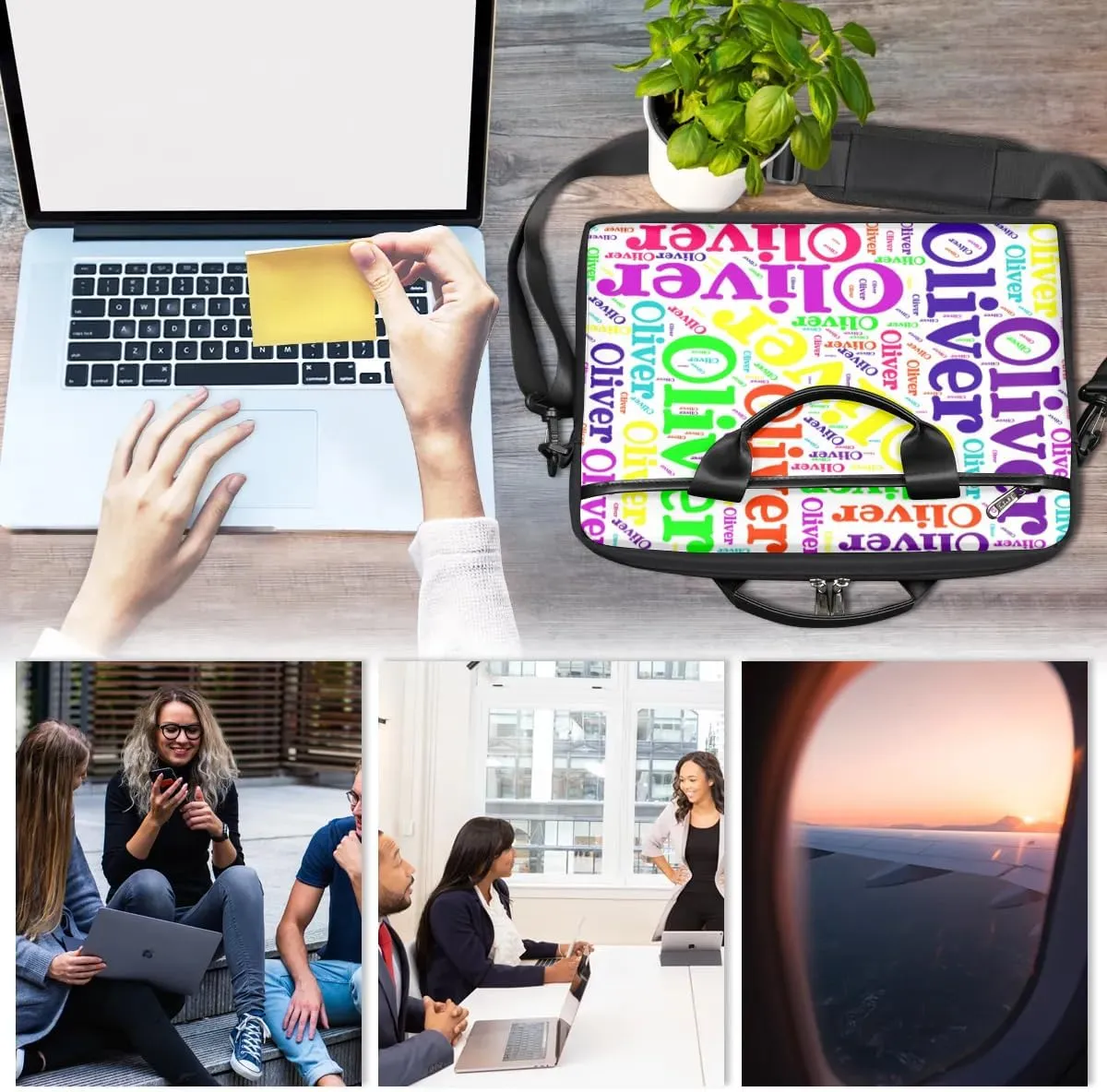 Personalized Laptop Bag Case Briefcases for Men Women, Computer Cases for Laptops, Tablet Shoulder Bag Carrying Case