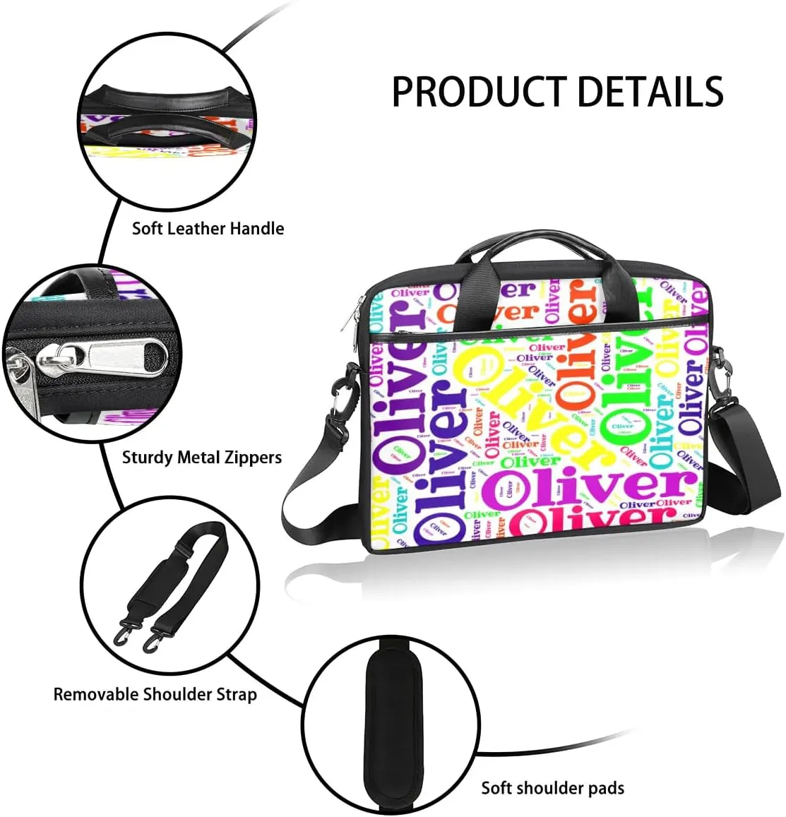 Personalized Laptop Bag Case Briefcases for Men Women, Computer Cases for Laptops, Tablet Shoulder Bag Carrying Case