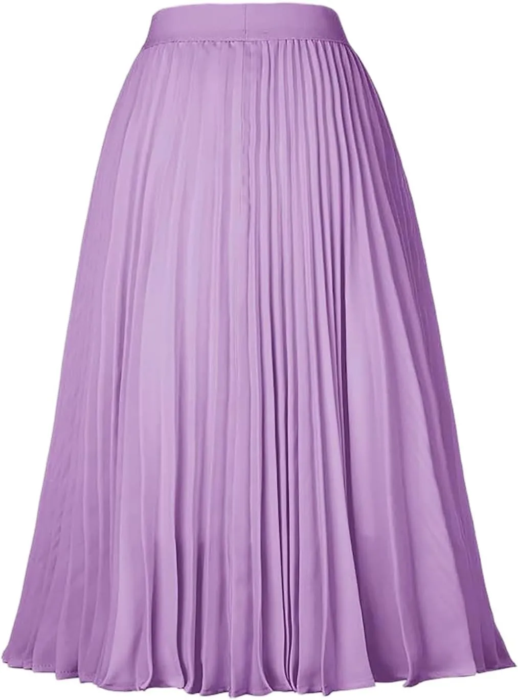 Pleated Midi Skirt for Women Casual 2025 Trendy A Line Elastic High Waist Midi Length Skirts Summer Clothes
