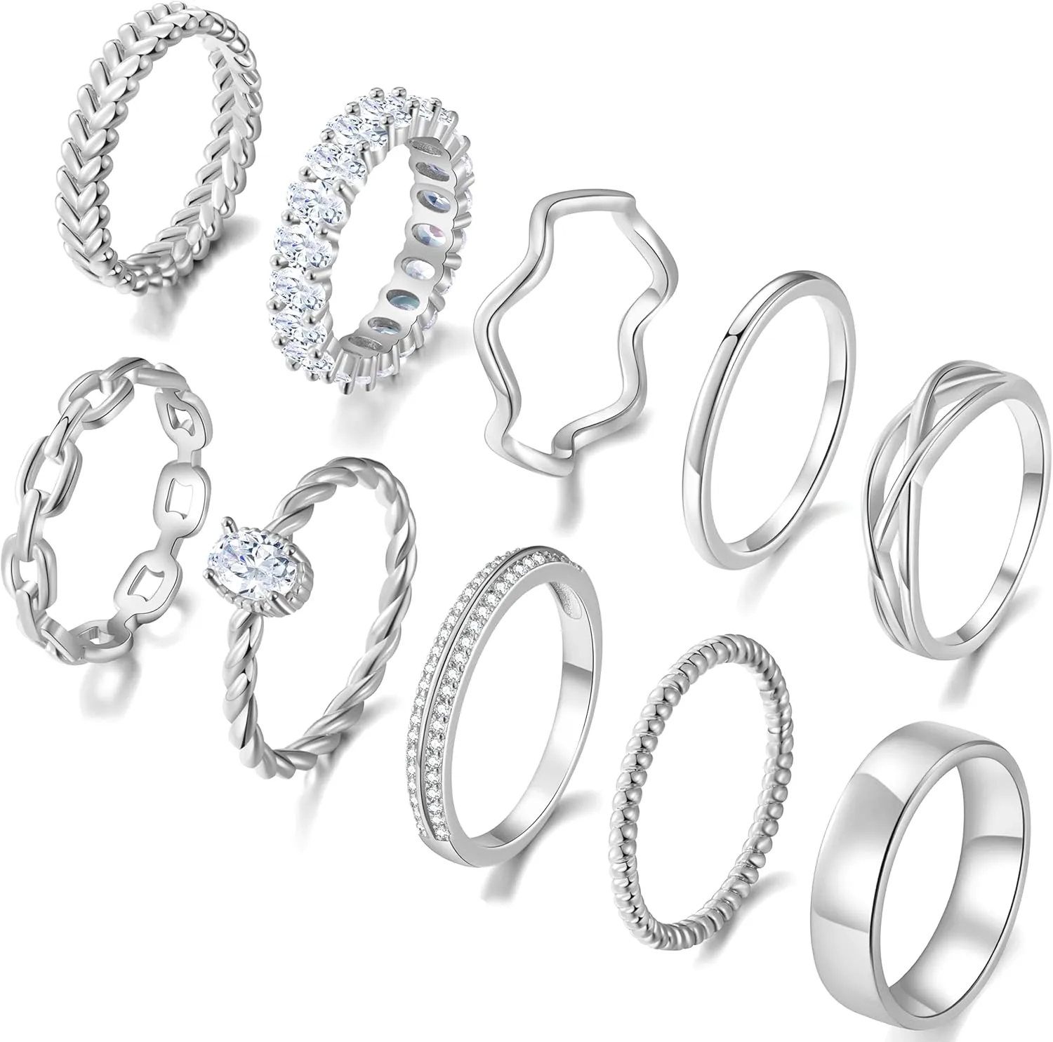 PLOMFOV Gold Plated Stackable Rings - Wedding Bands & Eternity Rings, Dainty 14K Gold Plated, Thin & Simple, Trendy Thumb Stacking Ring Pack (Size 12/11/10/9/8/7/6/5/4)