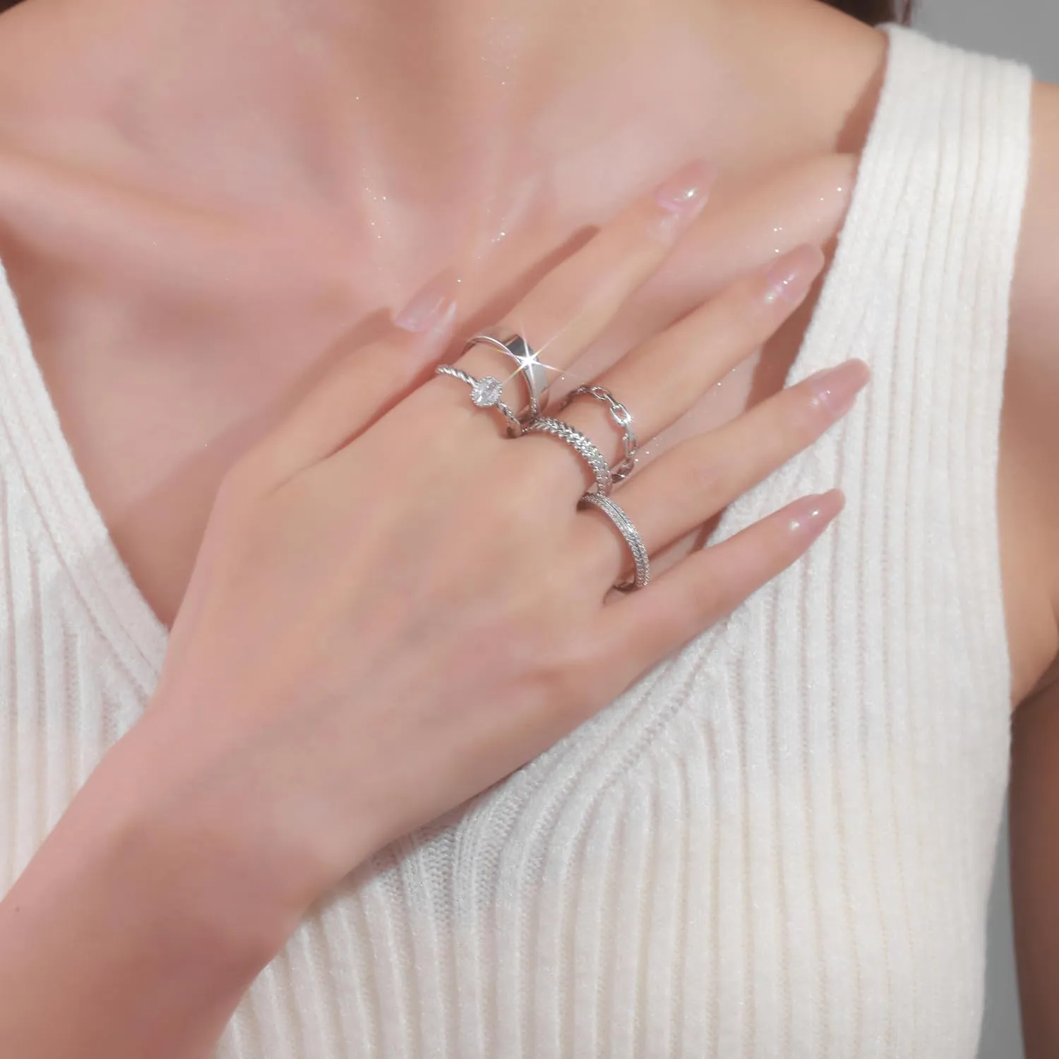 PLOMFOV Gold Plated Stackable Rings - Wedding Bands & Eternity Rings, Dainty 14K Gold Plated, Thin & Simple, Trendy Thumb Stacking Ring Pack (Size 12/11/10/9/8/7/6/5/4)