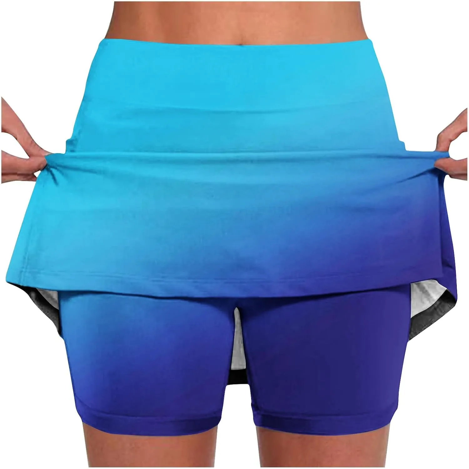 Plus Size Skorts for Women Built-in Shorts High Waist Workout Tennis Skirts 2025 Trendy Tie-Dye Print Athletic Shorts