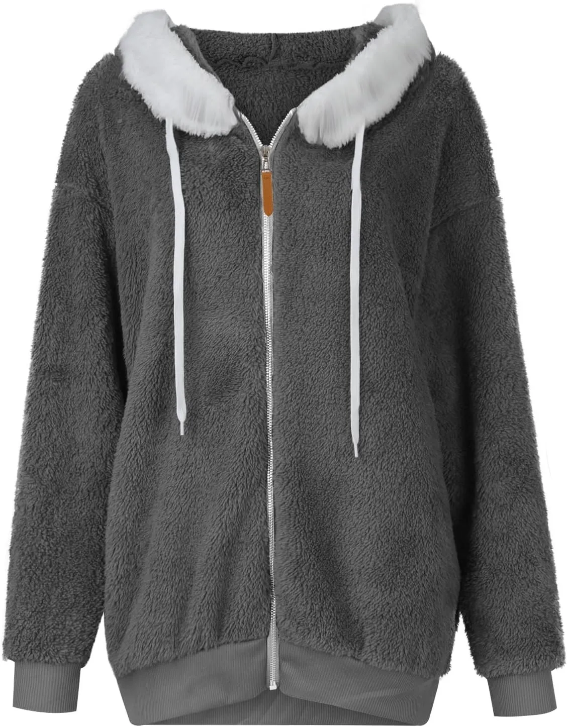 Plus Size Winter Jacket Women Warm Long Sleeve Parka Faux Fur Coat Overcoat Fluffy Jacket