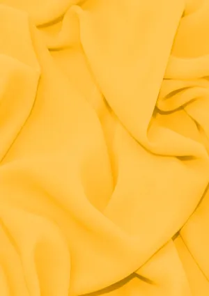 Premium Crepe Chiffon Fabric Yellow Plain Dyed 44/45" Decoration,Craft & Dress