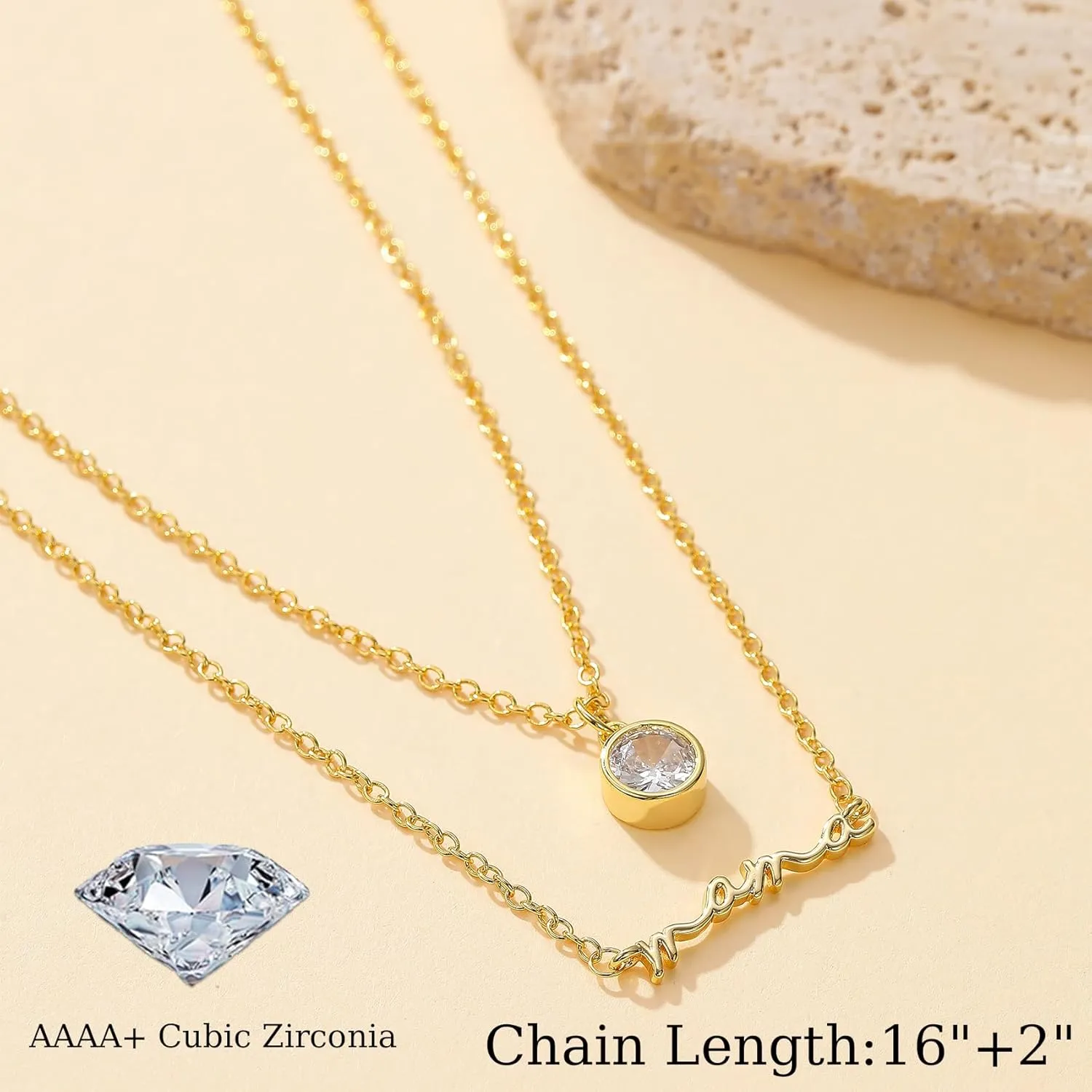 PRETOLE Mama Necklaces for Women, New Mom Necklaces for Women Adjustable Mama Layered Necklaces Hypoallergenic Thin Stacked Necklace for Mother's Day Birthday Gift