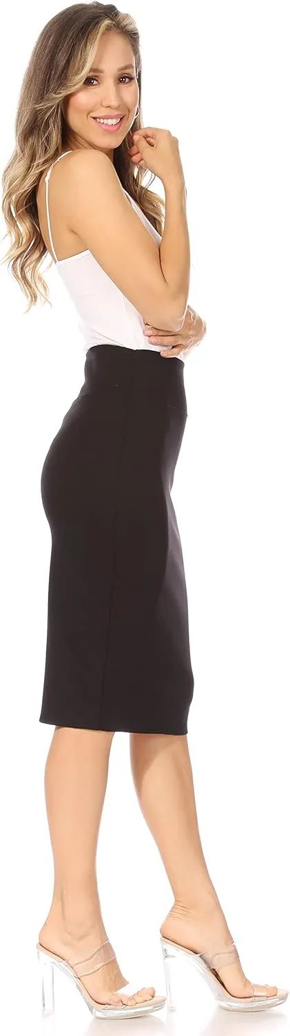 Reg and Plus Size Pencil Skirts for Women Below The Knee. Work,Weekends,Date Nights,Sexy Office Business Bodycon Skirts