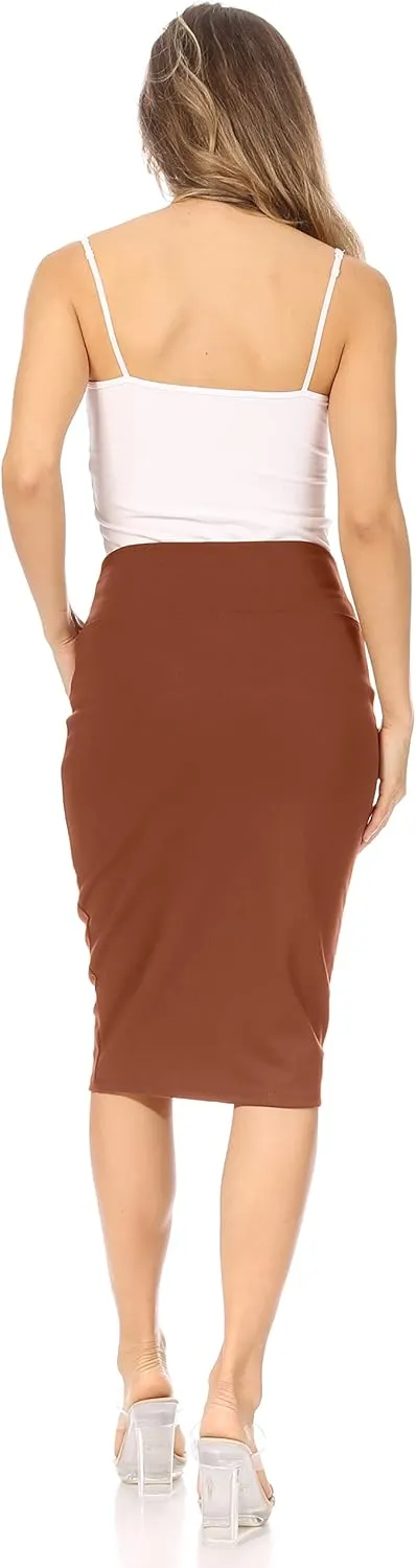 Reg and Plus Size Pencil Skirts for Women Below The Knee. Work,Weekends,Date Nights,Sexy Office Business Bodycon Skirts